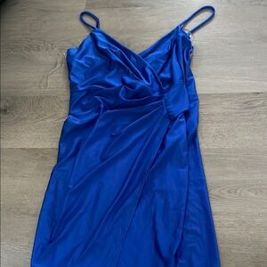 Elegant Blue Spaghetti Strap Dress